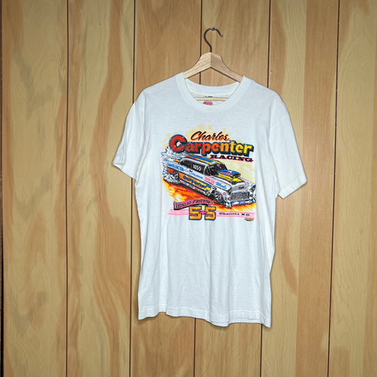 90s Worlds Fastest 55 Chevy Bel Air Charles Carpenter Drag Racing Shirt Size Large