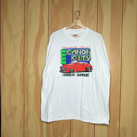 90s Hot Rod Canyon City Run Show Shirt Size XL