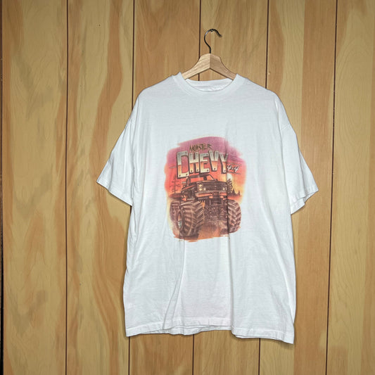 80s Chevy Silverado Monster Truck 4x4 Airbrush Shirt Size XL