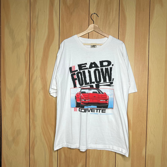 90s Chevy Corvette Lead, Follow or Get Out the Way Promo Shirt Size XL