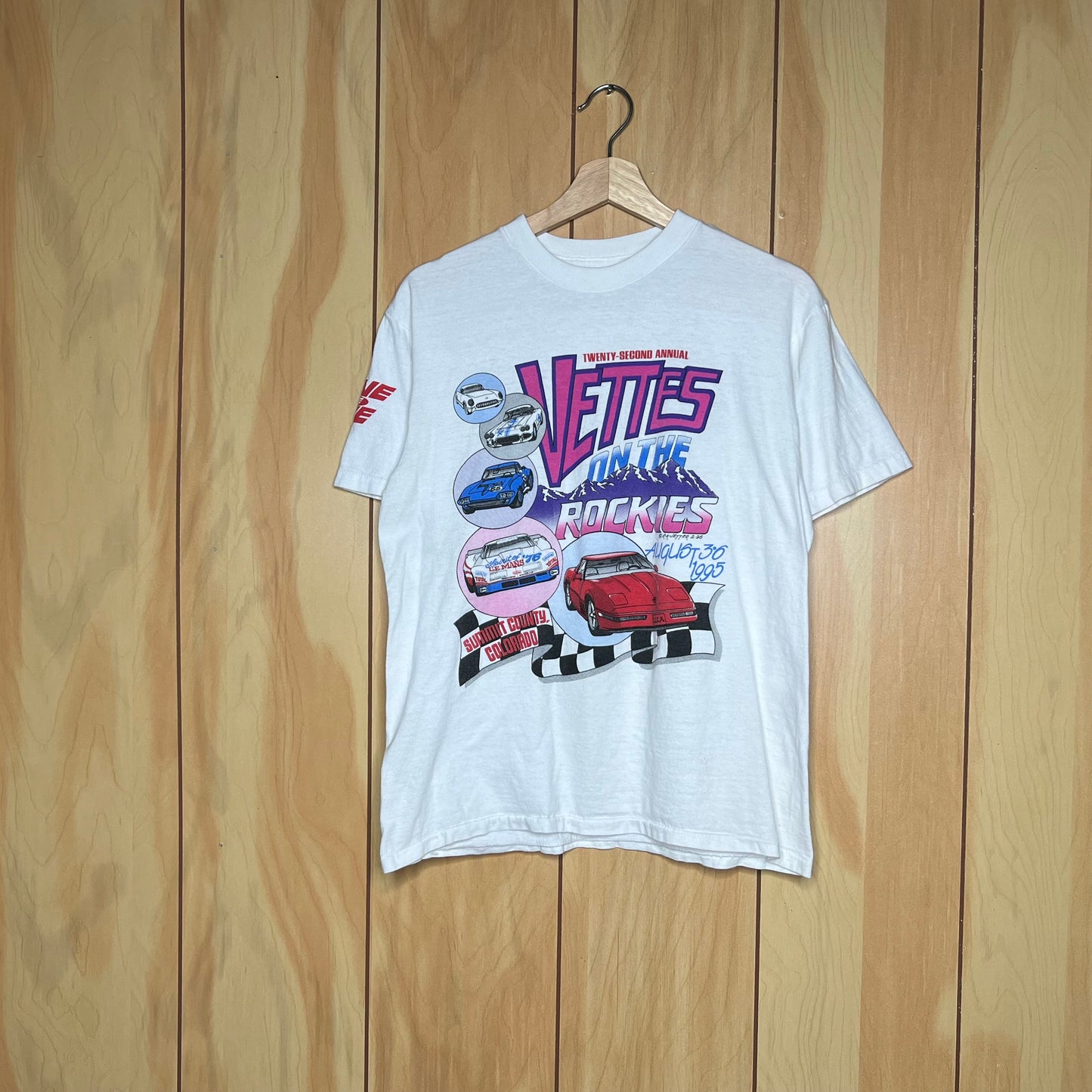 90s Vettes on the Rockies Chevy Corvette Race Car Shirt Size Medium