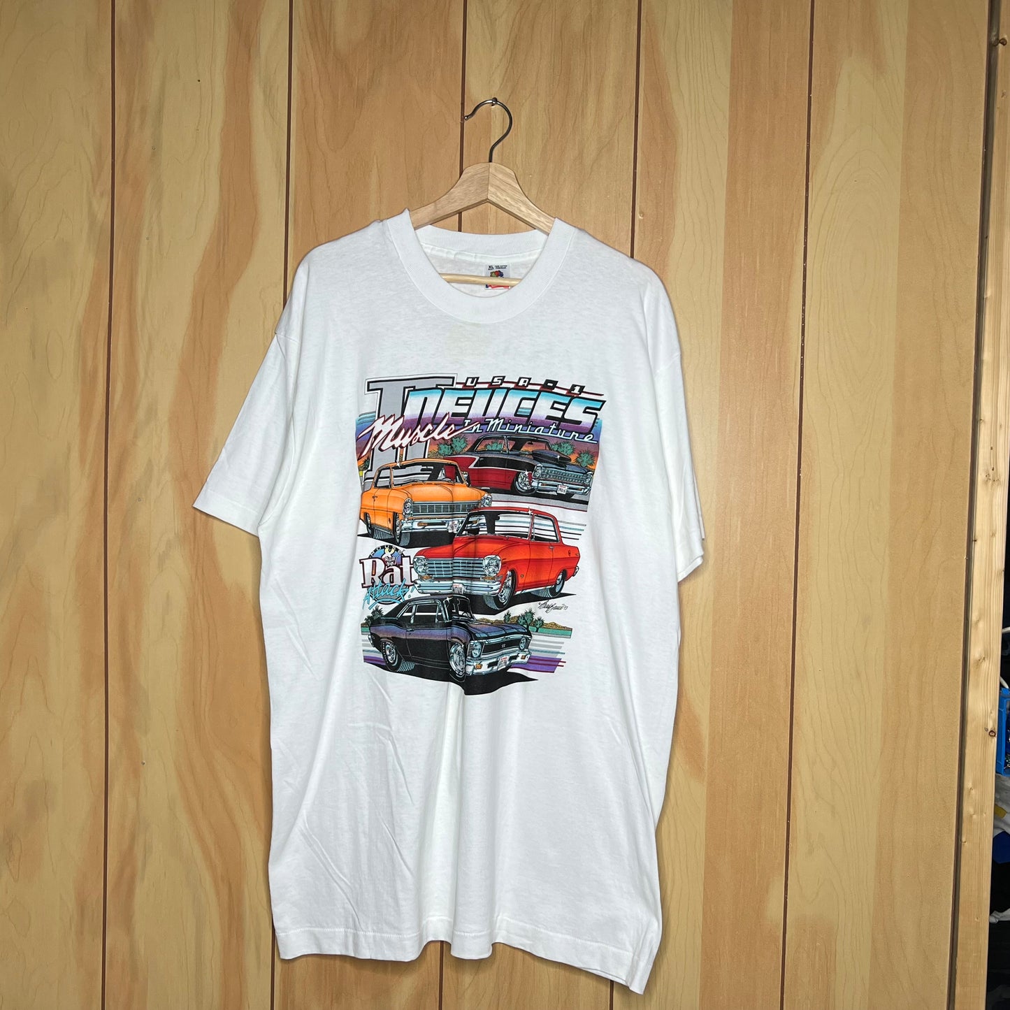 90s Chevy Nova Dueces Muscle in Minatures Car Shirt Size XL