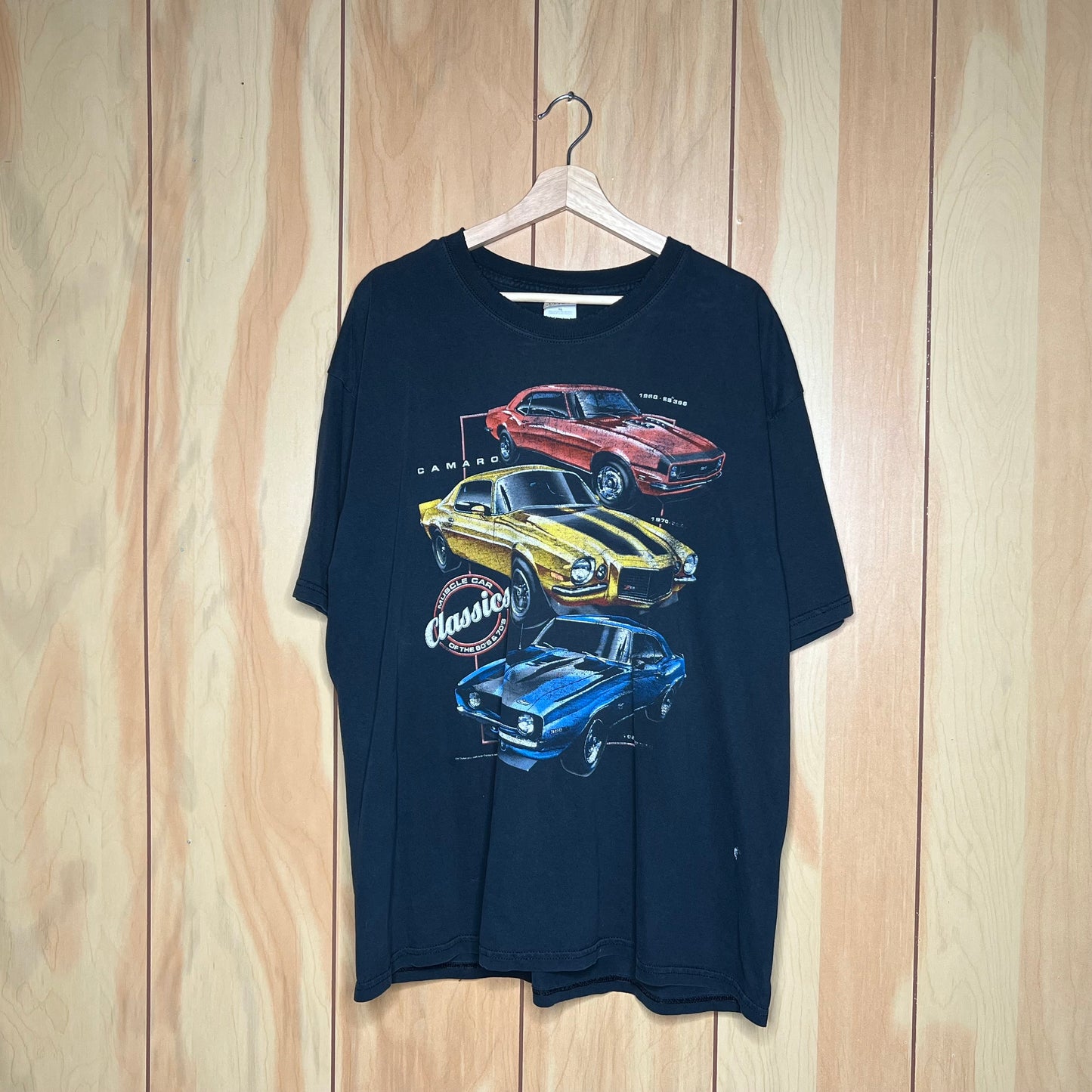 00s Chevy Camaro Generations Classic Muscle Car Shirt Size XL