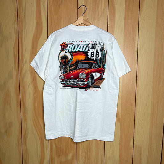 90s US Route 66 Chevy Corvette C1 Arizona Shirt Size XL