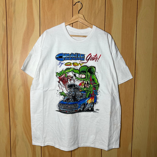 00s Rat Fink Chevy Chevelle Guts Shirt Size XXL
