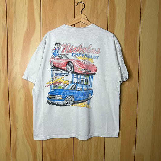 00s Nicholas Chevrolet Corvette C5 Suburban Thrashed Shirt Size XL